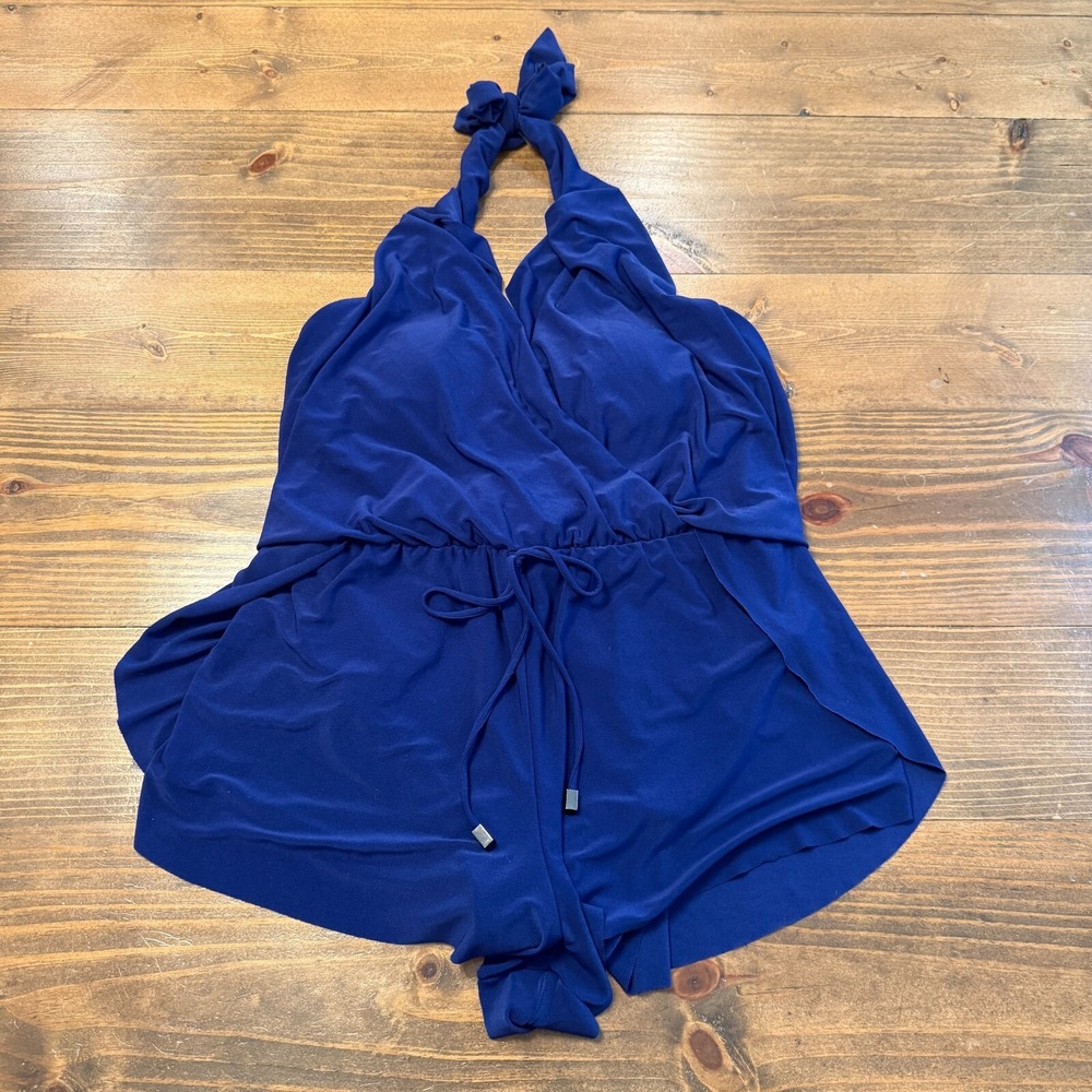 Magicsuit Royal Blue Halter One-Piece Swim Romper